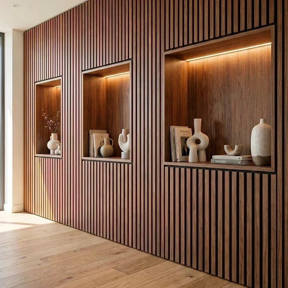 Paneles Acústicos Flexibles de Madera (270 cm × 110 cm)