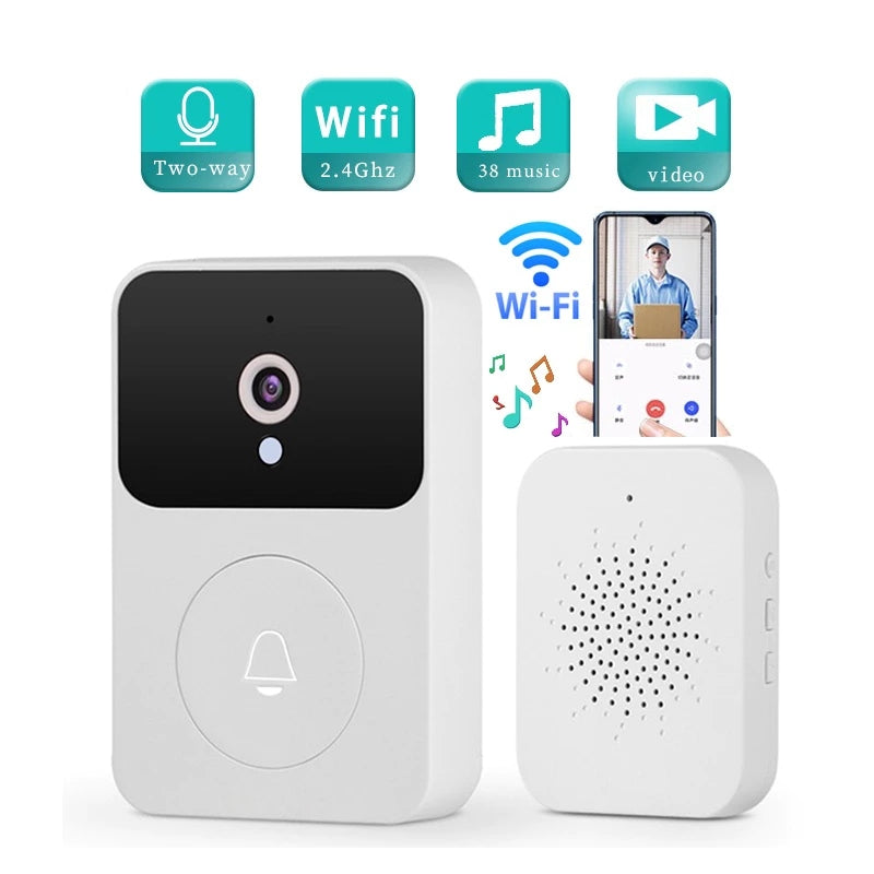HD Wi-Fi Camera Doorbell – Wireless Smart Home Video Doorbell, Rechargeable
