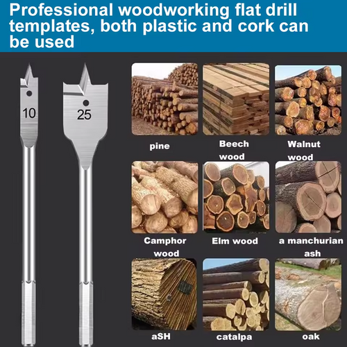 10–20 mm Wood Spade Drill Bit Set with 3-Point Positioning