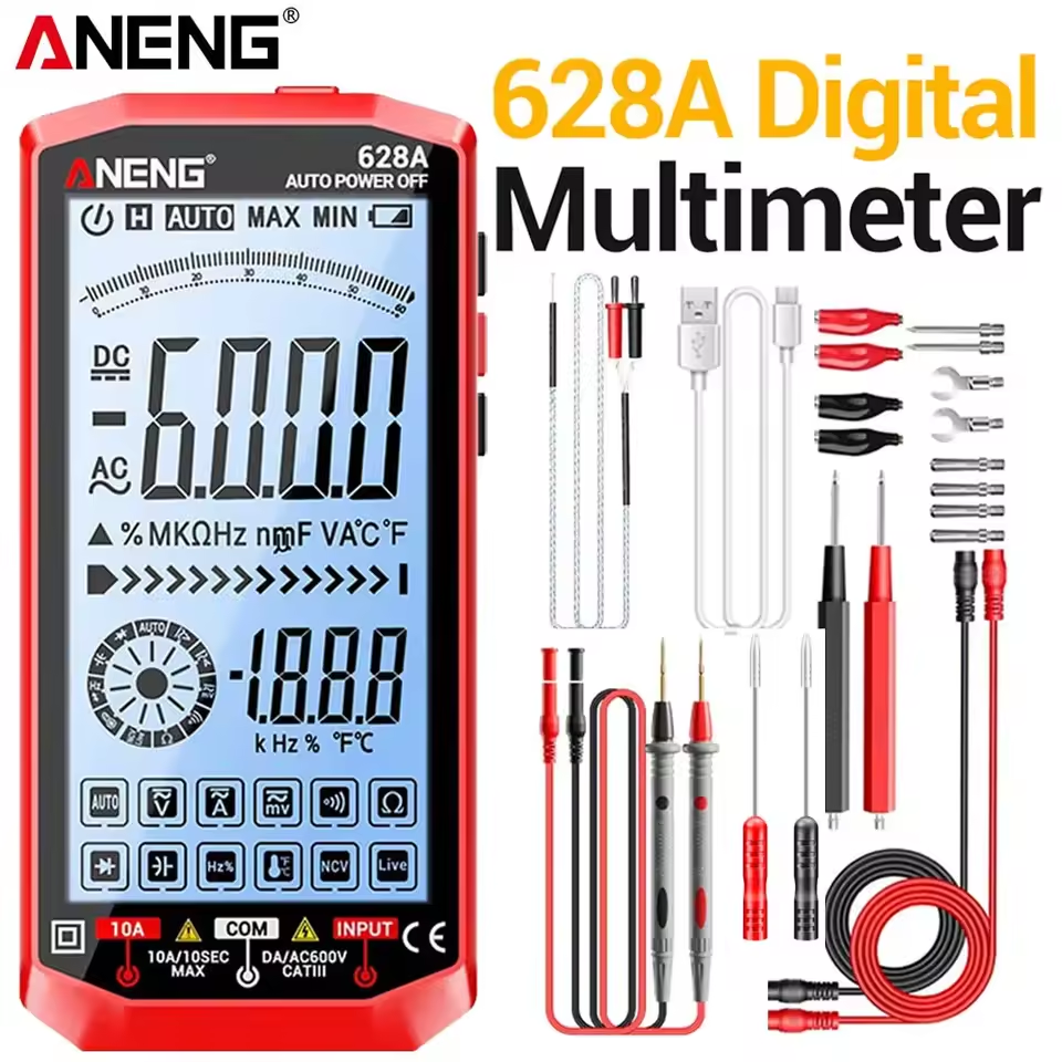 ANENG Rechargeable Digital Multimeter 1000V/10A with HD Backlit Display