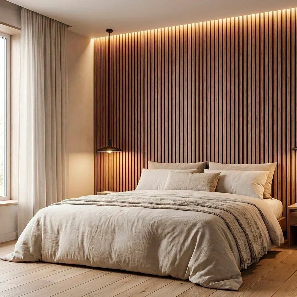 Paneles Acústicos Flexibles de Madera (270 cm × 110 cm)